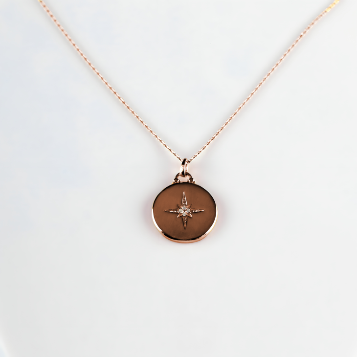 Gold Compass Necklace | Elegant Round Design & Symbol of Growth & Strength - Image 6