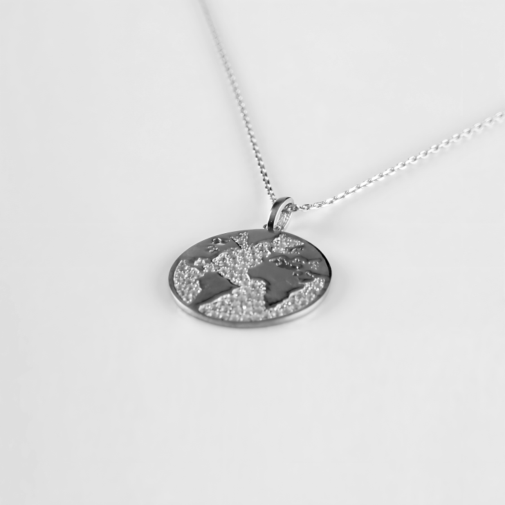 Gold World Map Necklace | Minimalist Globe Design for Any Occasion - Image 7