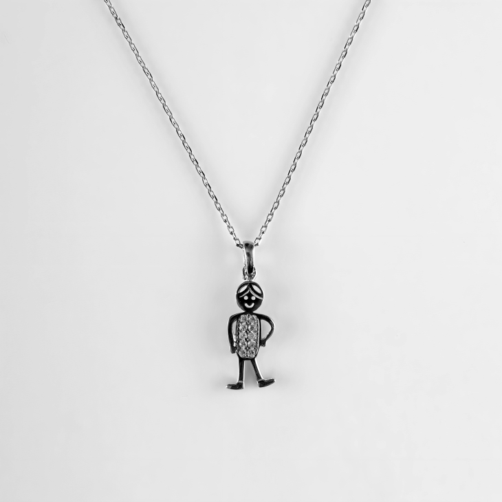 Solid Gold Little Boy Necklace | Minimalist Design & Elegant Gift for Women - Image 3