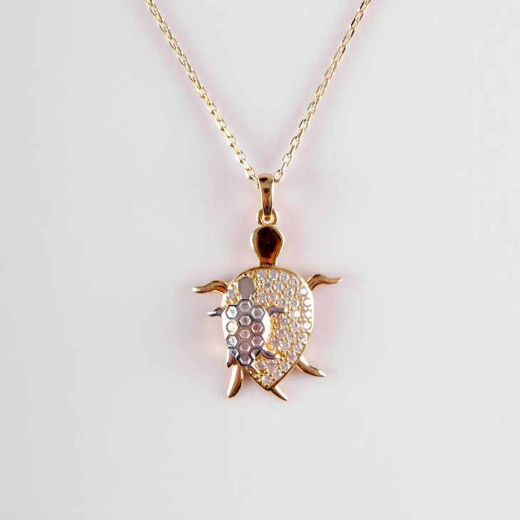 Solid Gold Turtle Necklace | Minimalist Design & Elegant Gift for Women