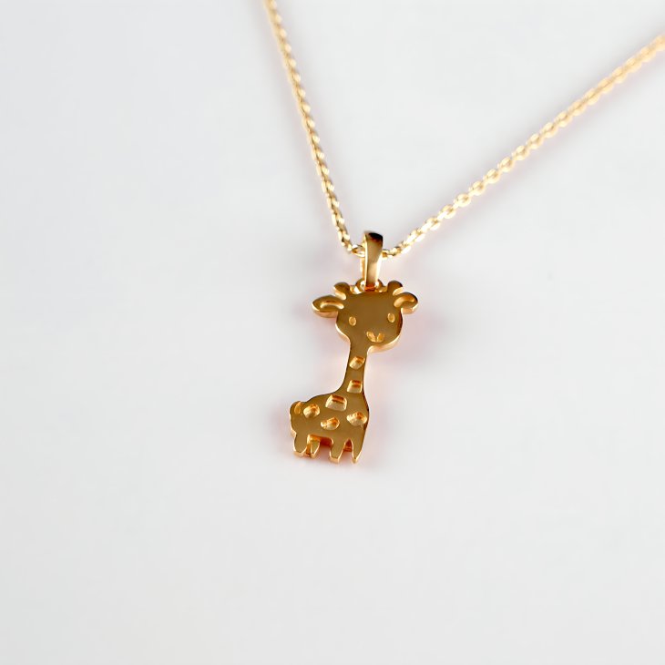 Solid Gold Giraffe Necklace | Minimalist Design & Elegant Gift for Women