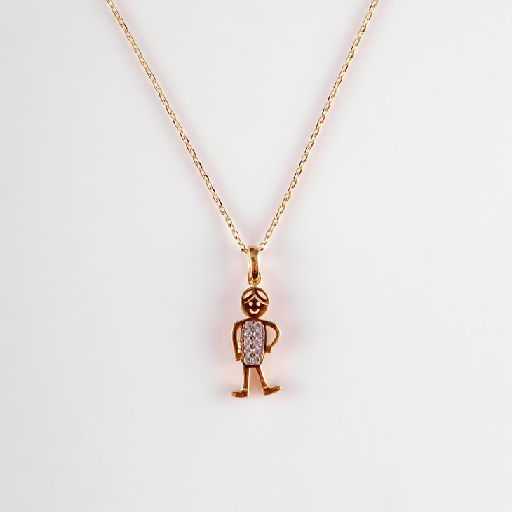 Solid Gold Little Boy Necklace | Minimalist Design & Elegant Gift for Women
